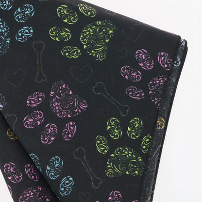 CTM Colorful Dog Paw Print Bandana