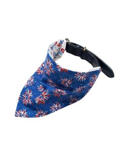 Fourth of July Pet Bandanas - 100% Cotton - Slide on the Collar and Tie on - Washable