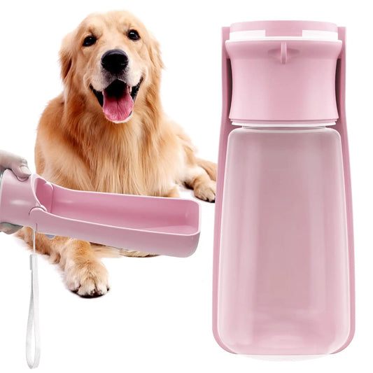 Portable Dog Water Bottle, 19 OZ Pet Water Dispenser for Small, Medium, Large Dogs – Ideal for Walking, Includes Water Bowl (Blue)