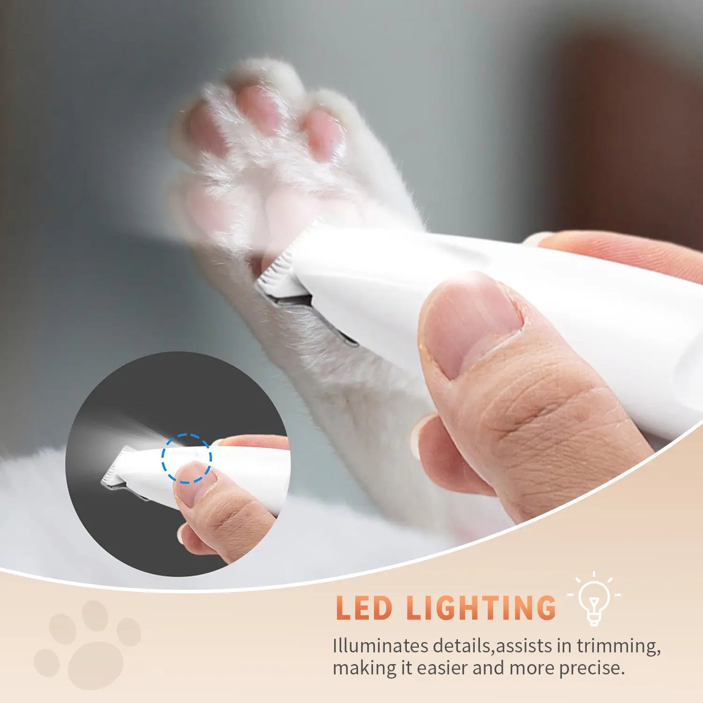Pet Precision Hair Trimmer Kit, Rechargeable Dog Paw Trimmer with LED Light, Low Noise, Dual-Speed Motor, Small Dog Grooming Clippers for Dogs & Cats, Pet Grooming Tool, Waterproof, Pet Shaver, #Summervibes #Petlovers