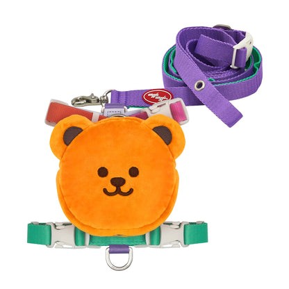 PETHROOM X Wiggle Wiggle Backpack Harness & Leash Set for Dogs - Wiggle Bear