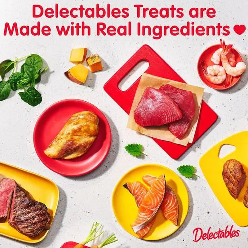 Delectables Squeeze up Cat Treats Variety Pack - Creamy Lickable Puree - Grain Free, No Fillers or Preservatives - 0.5Oz Tubes, 24 Count