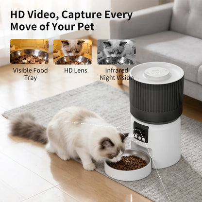 [Meynnpet] Smart Pet Feeder/4L Large Capacity/2K Ultra Hd/Dual Voice Interaction/160°Wide Angle/Smart App Control/Suitable for Cats Dogs and Multiple Pets Food Maker Automatic
