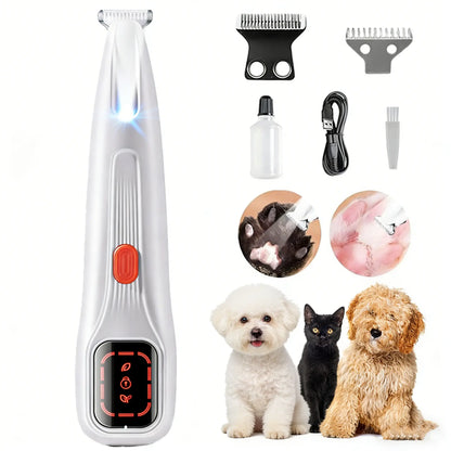 Pet Precision Hair Trimmer Kit, Rechargeable Dog Paw Trimmer with LED Light, Low Noise, Dual-Speed Motor, Small Dog Grooming Clippers for Dogs & Cats, Pet Grooming Tool, Waterproof, Pet Shaver, #Summervibes #Petlovers