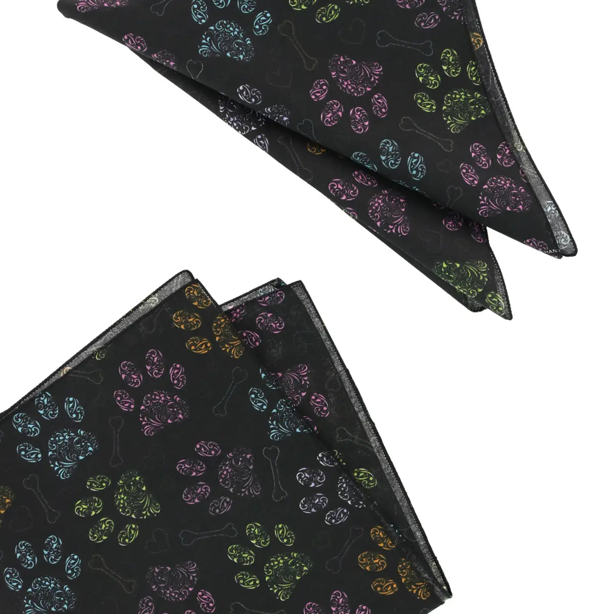 CTM Colorful Dog Paw Print Bandana