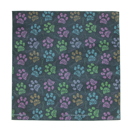 CTM Colorful Dog Paw Print Bandana