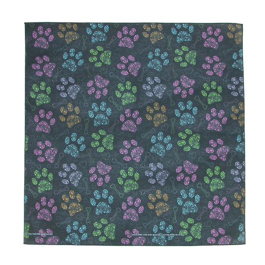 CTM Colorful Dog Paw Print Bandana