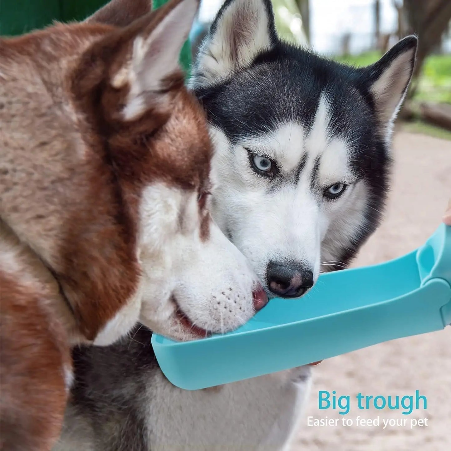 Portable Dog Water Bottle, 19 OZ Pet Water Dispenser for Small, Medium, Large Dogs – Ideal for Walking, Includes Water Bowl (Blue)