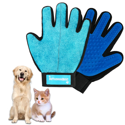Buttonwoodnest|Upgraded Version Double-Sided Gloves, Bogo(Buy One Glove Get One Glove Free）Pet Hair Grooming Brush with Hair Remover Tool,Gentle Shedding Brushes for Dogs,Cats&Horses with Fur,Skin-Friendly for Pets,Fur & Lint Cleaning Tool