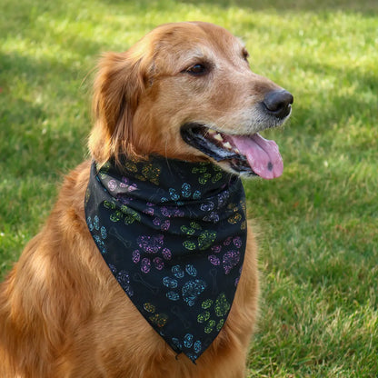 CTM Colorful Dog Paw Print Bandana
